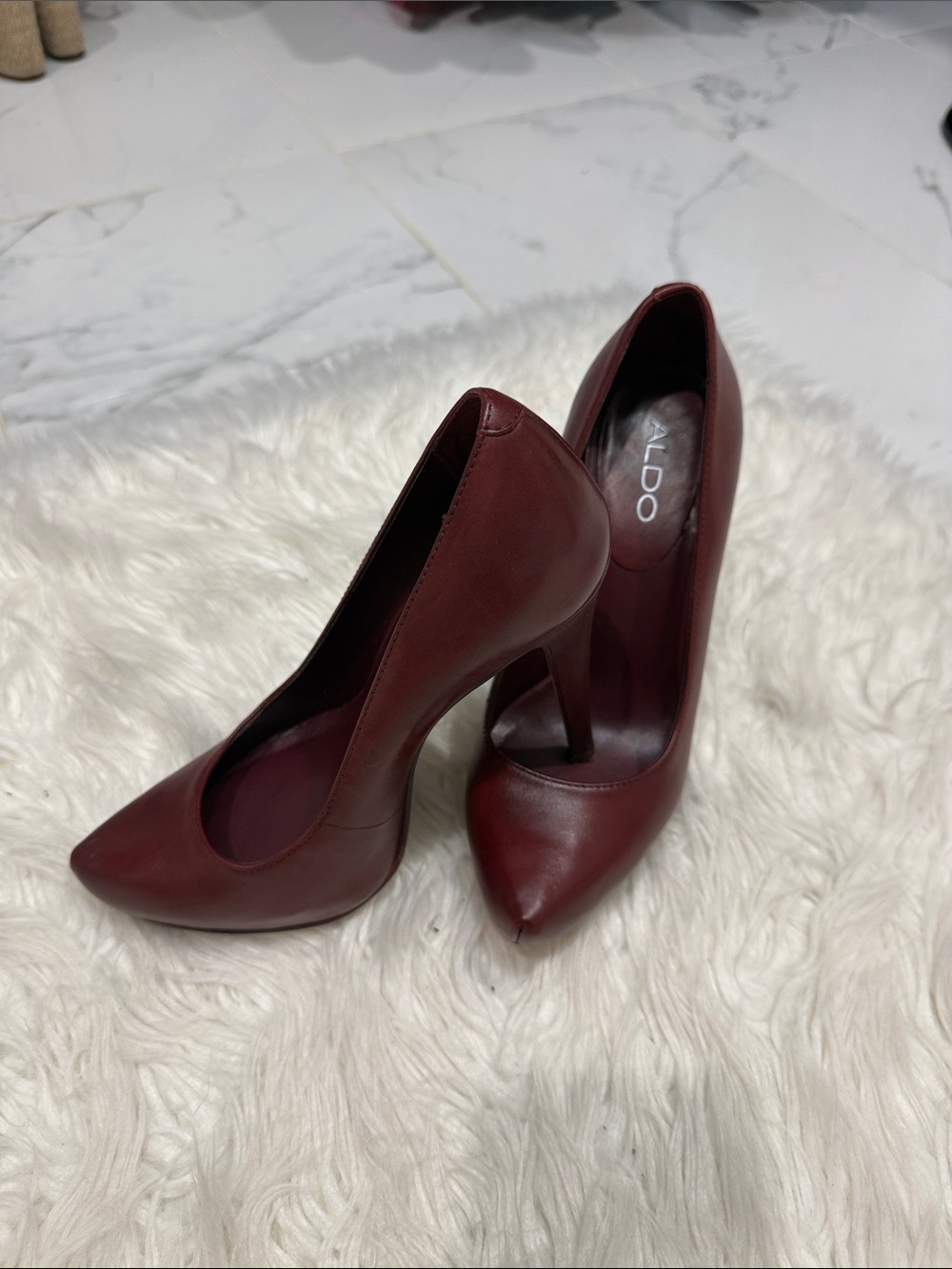 ALDO Women's Wine Red Pointed-Toe Stiletto Heels